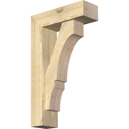 Ekena Millwork Balboa Block Rough Sawn Bracket w/ Offset Brace, Douglas Fir, 6"W x 18"D x 30"H BKT0604X18X30BOA05RDF